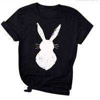 Short Sleeve Tee Blouse for Women,Amiley Womens Rabbit Print O-Neck Short Sleeve Summer Casual T Shirts Blouses Tops (3XL, Black)