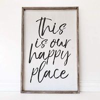 24" X 36" X 1.5" Wood Framed Sign (This Is Our Happy Place) Black/White – 19179