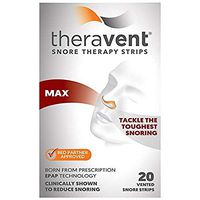 Theravent Snore Therapy Strips, Maximum Strength, Tackle the Toughest Snoring, Bed Partner Approved, 20 Count