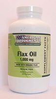 Organic Flax Oil 1000 MG American Supplements 300 Softgel