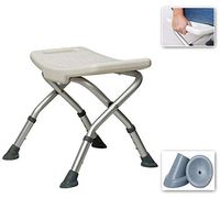 Old Man Bath Stool with Armrests, Non-Slip Bathroom/Shower Stool, Aluminum Alloy Maternity Bath Chair, Foldable + Adjustable Height + Load Bearing 136KGfor Elderly, Handicapped