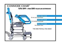Mobile Commode Chair with Assistive Seat- Helps User to Sit Down/Get Up