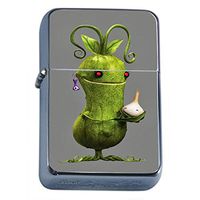 Pickle Onion Flip Top Oil Lighter Em1 Smoking Cigarette Silver Case Included