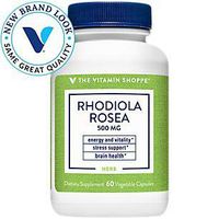 The Vitamin Shoppe Rhodiola Rosea 500MG, 5 Rosavins, Supports Energy, Focus and Vitality, Supports Healthy Stress Management (60 Capsules)