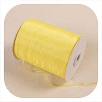 10Meters/Lot 6mm Chiffon Organza Ribbons for Wedding Birthday Party Gift Wrapping Christmas Halloween Festive Decoration Ribbons,Yellow