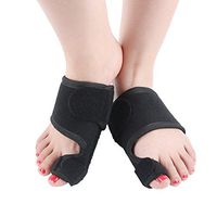 LUOEM 1 Pair Big Toe Splints Bunion Corrector Toe Separator Straightener for Women Men - Free Size (Black)