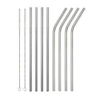 Godagoda 1/2/4Pcs with Cleaner Brush Reusable Drinking Stainless Steel Straw Barware Accessories