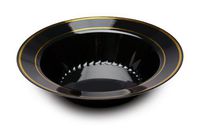 Fineline Settings Silver Splendor Black With Gold Round China-Like 12 oz. Bowl  150 Pieces