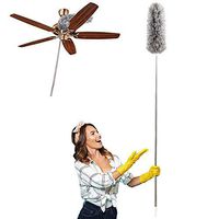 Dusters for Cleaning Extendable,HAINANSTRY Extendable Duster Reaches Up to 100",Microfiber Duster for Cleaning Ceiling Fan/Keyboard/Furniture/Cobweb