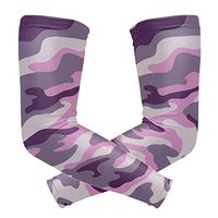 ALAZA Camouflage Purple Cooling Arm Sleeves Cover Uv Sun Protection for Men Women Running Golf Cycling Arm Warmer Sleeves 1 Pair