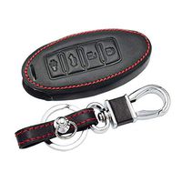 Protective Car Key Leather Case Cover Holder Wallet Bag Pouch Fob Hook Chain Ring For Nissan Altima Note Serena Navara GTR Morano Tidda X-Trail Qashqai Infiniti FX35 QX60 Remote Control Keychain Cover