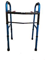 Deluxe Folding Walker 2 Button Release in Blue and Paisley