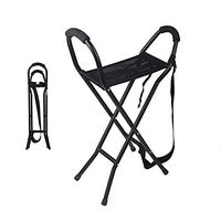 LQFLD Sling Seat Folding Cane Lightweight Cane with Sling Style Seat Portable Sling Seat for Events Camping Load 250 lbs