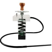 Mini Acrylic Hookah with LED Light Small 1 Hose Shisha Hookah System Set with Everything Sheesha Rectangle Molasses Narghile Nargile