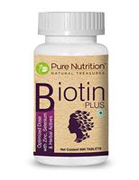 Pure Nutrition Biotin plus 10000 mcg - 60 Veg Tablets | All Natural Biotin Plus 10000 mcg with an optimized dose of Zinc, Selenium, and Herbal Actives.