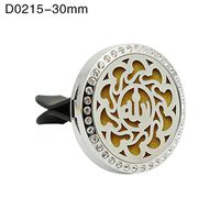 Tharv Stainless Car Vent Clip+Supplemental Pad Lotus Dragonfly Perfume Clip Air Purifiers Portable Aroma Diffusers Fragrance Oil Diffuser Locket (F)