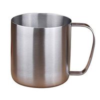 MSlongzc Cups Water Bottles Coffee Cups Vacuum-Insulated Stainless Steel Tumbler Handle for Wide Mouth 450ml Outdoor Camping Travel Stainless Steel Coffee Mug Handled Water Tea Cup Silver