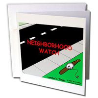 3dRose Neighborhood Watch - Greeting Cards, 6 x 6", Set of 6 (gc_3054_1)