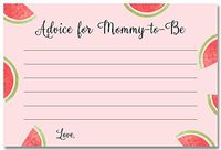 Watermelon Baby Shower Advice For Mommy Cards Advice For Parents Cards Activities Games Pink Red Green Summer Soiree BabyQ BBQ Girls It's A Girl Pool Party Melons Baby Advice (24 count)