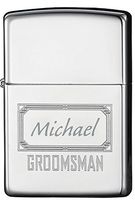 Personalized Zippo Groomsman High Polish Chrome Windproof Lighter with Free Engraving