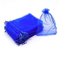 Dealglad 100pcs Drawstring Organza Jewelry Candy Pouch Party Wedding Favor Gift Bags (7x9, Royal Blue)