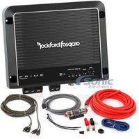 Rockford Fosgate R500X1D with Power Wiring Kit and RCAs 500W RMS Prime Series Class D Monoblock Amplifier + 4 Gauge Full Spec CCA Amplifier Wiring Kit for Systems up to 650 Watts