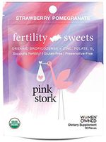 Pink Stork Fertility Sweets: Strawberry-Pomegranate Fertility Supplements + Prenatal Vitamins, USDA Organic, Zinc Lozenge + Vitamin B6 + Folate, Women-Owned, 30 Hard Lozenges