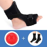 Plantar Fasciitis Night Splint Drop Foot Orthotic Brace Kits, Adjustable Elastic Strap for Plantar Fasciitis, Heel and Ankle Foot Pain, Achilles Tendon Support with Massage Ball and Compression Socks