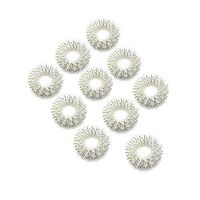 SPEQUIX 10 Pieces Acupressure Massage Rings Increase Blood Flow Circulation Finger Massager Ring Health Tool (Silver)