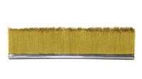 Tanis Brush MB706436 Metal Back Strip Brush with Heavy Duty 5/16" Stainless Steel Backing, 0.010" Diameter Brass Bristles, 3' Overall Length, 3" Trim Length