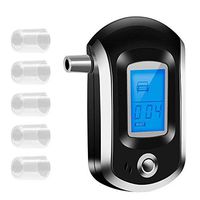 Digital Alcohol Tester Police Tool/Personal/Professional Use,Alcohol Breathalyzer with 5 Pcs Mouthpieces,LCD Screen Display Perfect for Night Reading,Safe to Drive