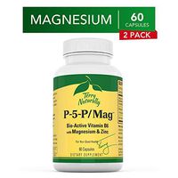 Terry Naturally P-5-P/MAG (2 Pack) - 60 Vegan Capsules - Vitamin B6 (Pyridoxal-5-Phosphate), Zinc & Magnesium Supplement, Supports Heart Health - Non-GMO, Gluten-Free, Kosher - 120 Total Servings
