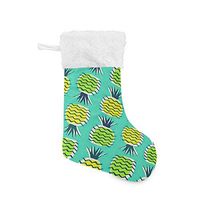 Christmas Socks Tropical Pineapple Pattern Personalized Santa Stocking 2pcs Set Gift Kids Fireplace/Restaurant/Hotel/Club/bar for Xmas Tree Decor