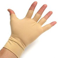 Pain Relief Fingerless Compression Gloves - Beige 1 Pair (Beige, Large/X-Large)