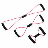 CanDo Bowtie Tubing Exerciser Full Body Set, Red, 14/22/30 Inch