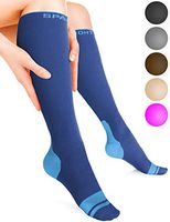 Sparthos Compression Socks (20-30mmHg) - Knee High Sock for Sport, Running, Travel, Medical Support, Pregnancy, Nurses - Dr Sock Soothers Ankle Brace for Plantar Fasciitis - Mens and Womens (Blue-LXL)