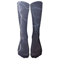 Lightning Flash Pattern Athletic Tube Stockings Women Men Classics Knee High Socks Sport Long Sock One Size