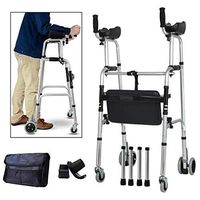 Xue Yang Shop Standard Walkers with Armrest Support Pad Thick Aluminum Alloy Rehabilitation Auxiliary Walking Frame Elderly Walking Aid Height Adjustable
