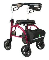 Evolution Xpresso Zero Lightweight Medical Walker Rollator with Seat, Large Wheels, Brakes, Backrest, Basket for Seniors Indoor Outdoor use (Shiraz Red, Tall)