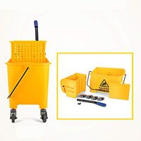 Xiaochongshan Mop Cleaning Bucket,Broom Mop Bucket Squeeze Bucket Squeeze Bucket Mop Cleaner Mop Bucket Mop Bucket Enhanced Squeeze Bucket 20L/24L/32L (Color : Yellow, Size : 20L)