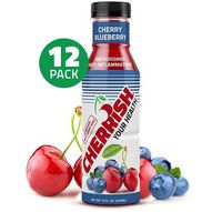 CHERRISH Tart Cherry Juice with Blueberry Natural Flavoring - 12oz - 12Pack Case - Extreme Hydration Improved Sleep All Natural Sore Muscle Recovery Anti-inflammatory Sports Drink Healthy Snack