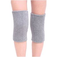 Mcolics Cotton Non-slip Soft Absorbent Knee Pad Support Brace Protector Leg Sleeve Kneelet Thickening Extended Warm For Men & Women Outdoor Sports Running Dancing Gym Yoga Fitness, 1 Pair (Grey)