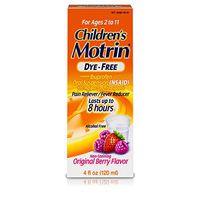 Children's Motrin Oral Suspension Dye-Free Berry, Ibuprofen, Fever Reducer, 4 Oz