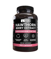 Natural Hawthorn Berry Extract, 365 Capsules, 4 Month Supply, No Magnesium or Rice Fillers, Non-GMO, Made in USA, 1275 mg of Undiluted & Potent Hawthorn Berry Extract with No Additives