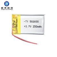 6EA 250mAH 3.7V 5X20X30mm Rechargeable Lithium Polymer Battery with PCM li-Polymer Power Battery 502030