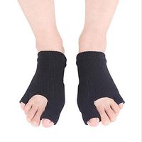 HAIHF 2 Pairs Big Toe Straighteners,Toe Separator Bunion Relief Guide, Bunion/Hallux Valgus Pain Relief & Toe Protection Unisex(Black)