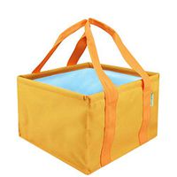 Folding basin- Outdoor Folding Basin Tourism Foot Bath Camping Washing Clothes Washing Fruit And Vegetable Barrel 16L (Color : Light pink, Size : H23XW29cm)