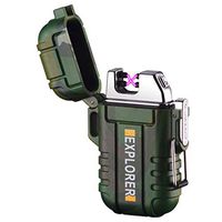 lcfun Waterproof Lighter Outdoor Windproof Lighter Dual Arc Lighter Electric Lighters USB Rechargeable-Flameless-Plasma Lighter for Cigarette,Camping,Hiking,Outdoor Adventure,Survival Tactical