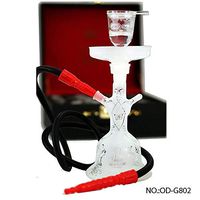 New AL fakher Colorful Frosted Glass Shisha with Hookah Hose Bubble Foam Box