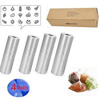 4 Rolls 350/Bag 12x20 Plastic Produce Clear Bag On Roll Kitchen Fruits Food Veg AM09